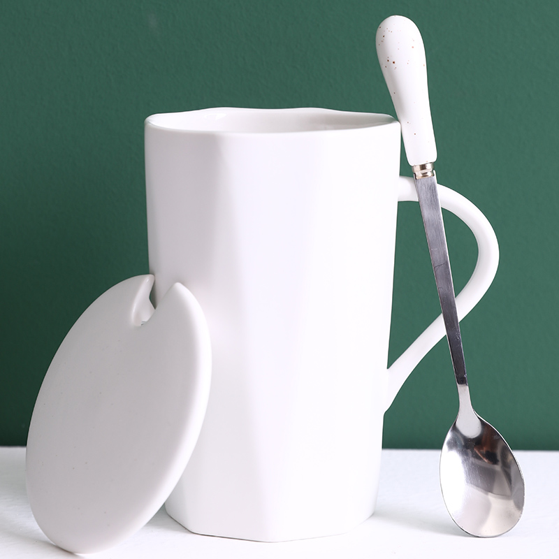 早餐杯子陶瓷創意個性潮流馬克杯帶蓋勺北歐ins簡約水杯女咖啡杯