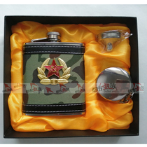 Urban Wolf 7 oz stainless steel 304 hip flask camouflage telescopic cup combination laser hip flask gift men