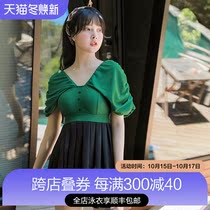 OMOM2021 new girl student one-piece dress swimsuit female Conservative thin Belly Belly with sleeves Sanya swimsuit
