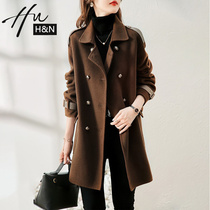 Double face cashmere big coat woman high-end little sub fashion advanced senses 2022 new spring medium long fur coats women