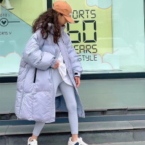 South Korean boy dress male and female child down clothes long style 2021 Winter new CUHK children Korean version white duck suede jacket tide