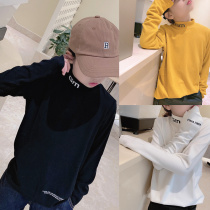 South Korean childrens clothing childrens undershirts 2021 autumn and winter new male and female children fever T-shirt letters embroidered pro-skin inner lap