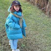 Umi-left Korean childrens clothing childrens down clothes 2021 winter clothing for men and women Thickening Dupont White Duck Suede Jacket Foreign Air