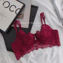 (90D95D)Welfare big chest size D cup thin cup European and American sexy lingerie lace bra is not returned