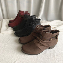 Yall Like Mad Mappy Earth Big Code Lady High Heel Boots Genuine Leather Short Boots Non-slip Warm 15