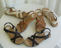 Comfortable only to pass through before you know the big foot warm big code lady genuine leather flat bottom casual sandals comfort non-slip