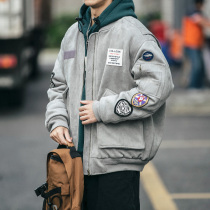 Autumn Winter Thickened Cotton Clothing MA1 Pilot Jacket Cotton Coat Baseball Suit Jacket Mens Trend Labeling Tooling Cotton Padded Jacket