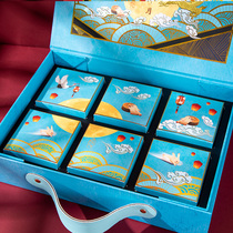 Mid-Autumn festival moon cake packaging box 2021 new 6 pieces 8 pieces high-end creative national tide wind moon cake gift box LOGO customization