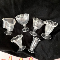 Mini Cup set ice cream sacred cup cream clay container clay transparent plastic food play todola grocery store