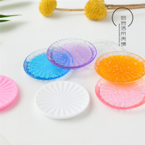 Duoluo transparent glitter girl heart food play plate super light clay soft pottery container fruit plate lace plate