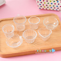 Mini transparent bowl mini bowl mini bowl saucer cream cup super light clay plastic container food play todola grocery store