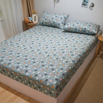 Retro full cotton bed Bamboo Hat Single Piece Pure Cotton Children Cartoon Mat Dreams non-slip fixed bed cover Three sets thin cushion bed cover