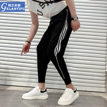 Net red handsome pants men Spring and Autumn Joker casual small feet ankle-length pants fashion pants Tide brand Korean trend mens pants