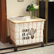 Iron storage box with wheels clothing storage basket toy storage box Nordic childrens clothing store finishing box book artifact