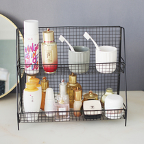 Iron rack desktop cosmetics storage rack office double-layer finishing rack bathroom Nordic ins dormitory artifact