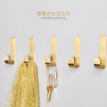 Free Punch Metal Copper Viscose Hook Wall Wall-mounted bedroom Kitchen Without Mark rear hanger Rear Hanger Hook hanger