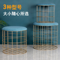 Containing stool for shoe changing stool dressing stool single stool round home adult living room Nordic light lavish multifunctional storage stool