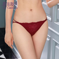 Eve secret language new sexy lace mesh transparent mid-waist cotton inner crotch hips and abdomen womens briefs