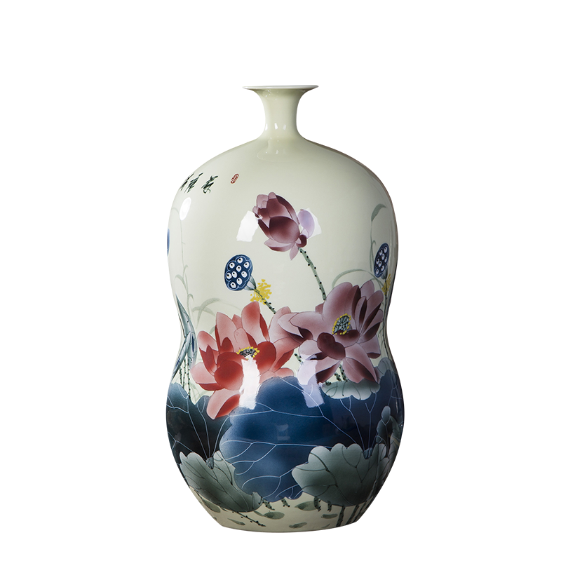 Hand - made jingdezhen ceramic vase ikea sitting room adornment creative decoration of Chinese style restoring ancient ways the gourd bottle home furnishing articles