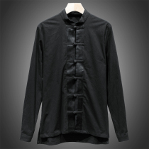 Mens West Lake Pavilion (JP) Autumn offset stripes with buckle cotton shirt JP220