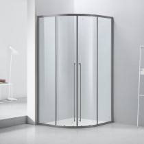 Very narrow gun gray arc fan shower room cut off glass door bathroom dry wet separation overall bath room net red