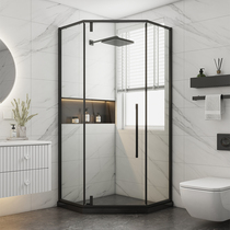 Caston Diamond-shaped overall shower room is cut off by the glass door bathroom
