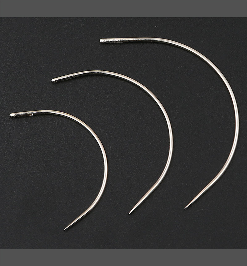 弧形针弯针皮革沙发转角修补针手工钢针大孔曲针金属缝纫修补用针