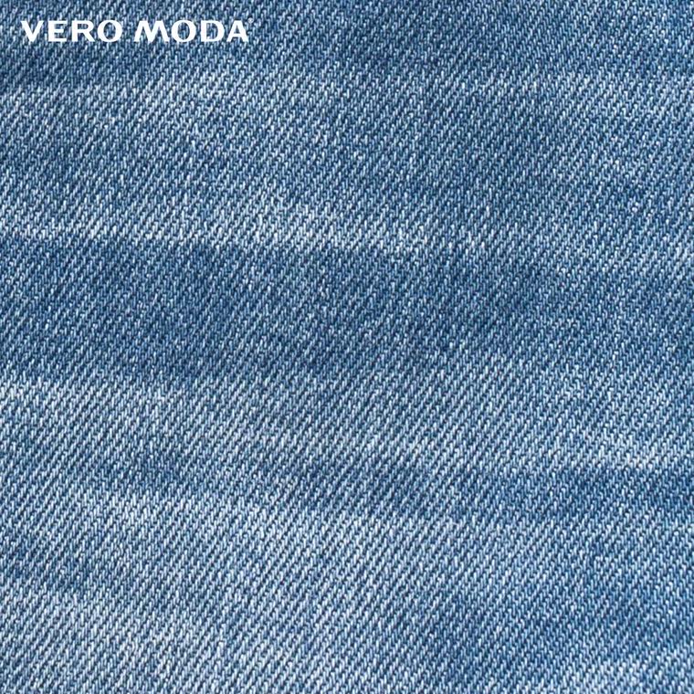 Vero Moda含棉牛仔个性裤脚大翻边时尚牛仔裤|315332029