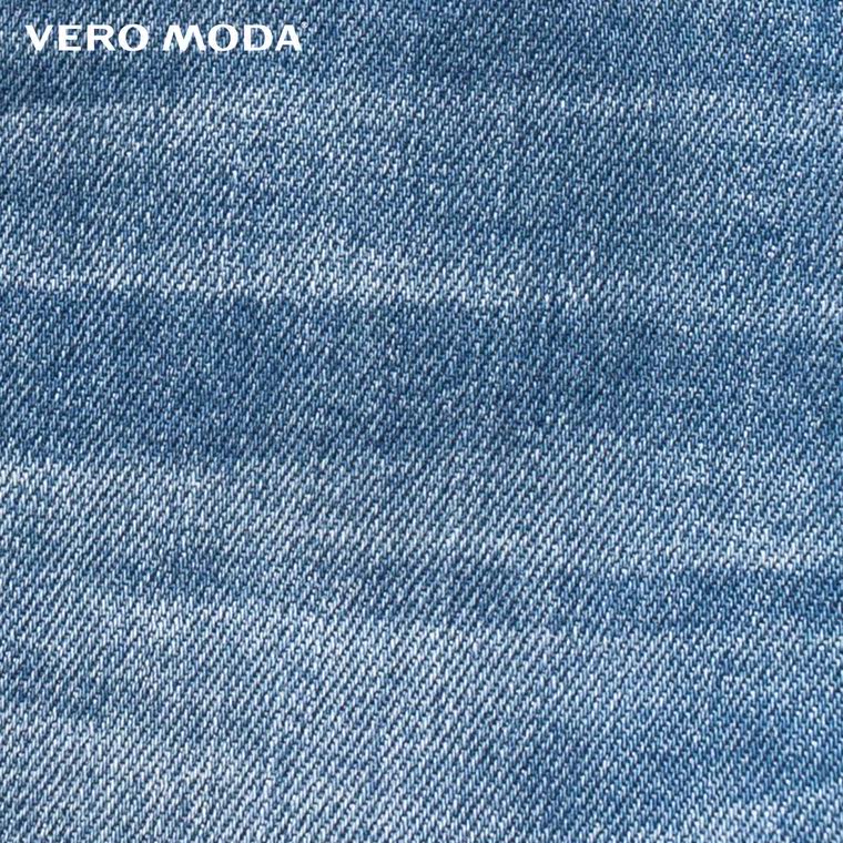 Vero Moda含棉牛仔个性裤脚大翻边时尚牛仔裤|315332029