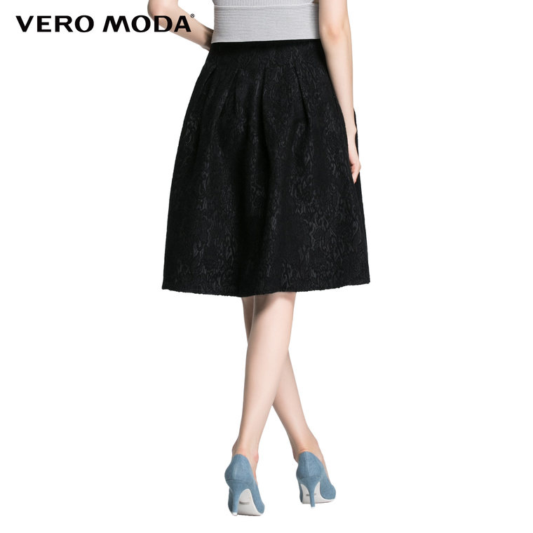 【用券减40元】Vero Moda奢华刺绣压褶A字半身裙|315316024