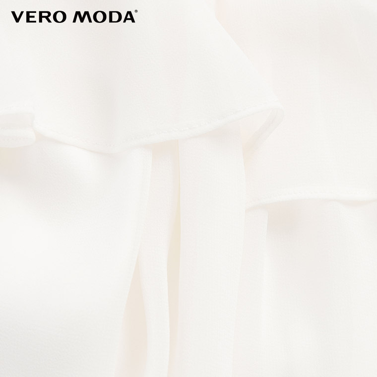 5折Vero Moda荷叶边雪纺及踝连衣裙|31527A035