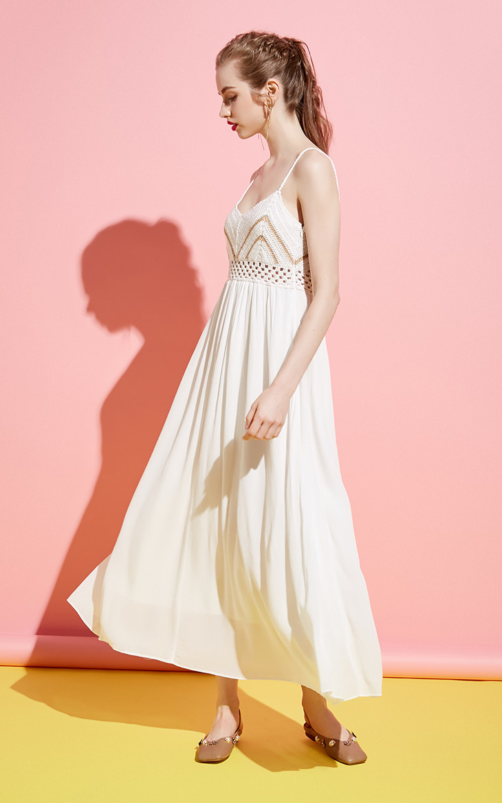 vero moda2017秋季新品吊带抹胸长款及踝度假风连衣裙|31737a504