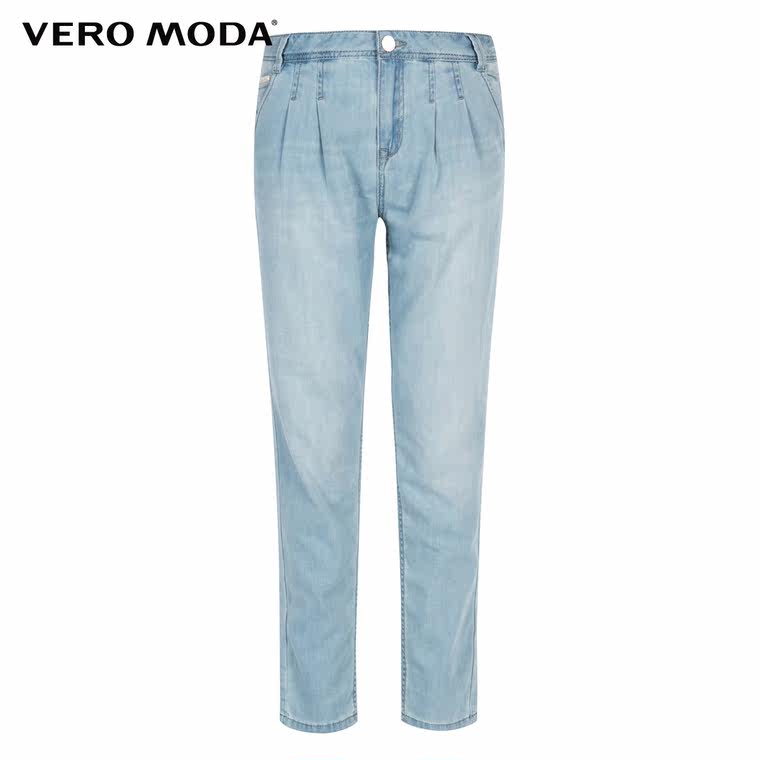 7折Vero Moda水洗磨白设计哈伦牛仔裤|315132053