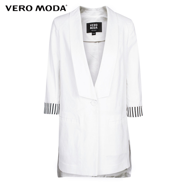 Vero Moda欧美风简约设计亚麻面料修身西装|315308026