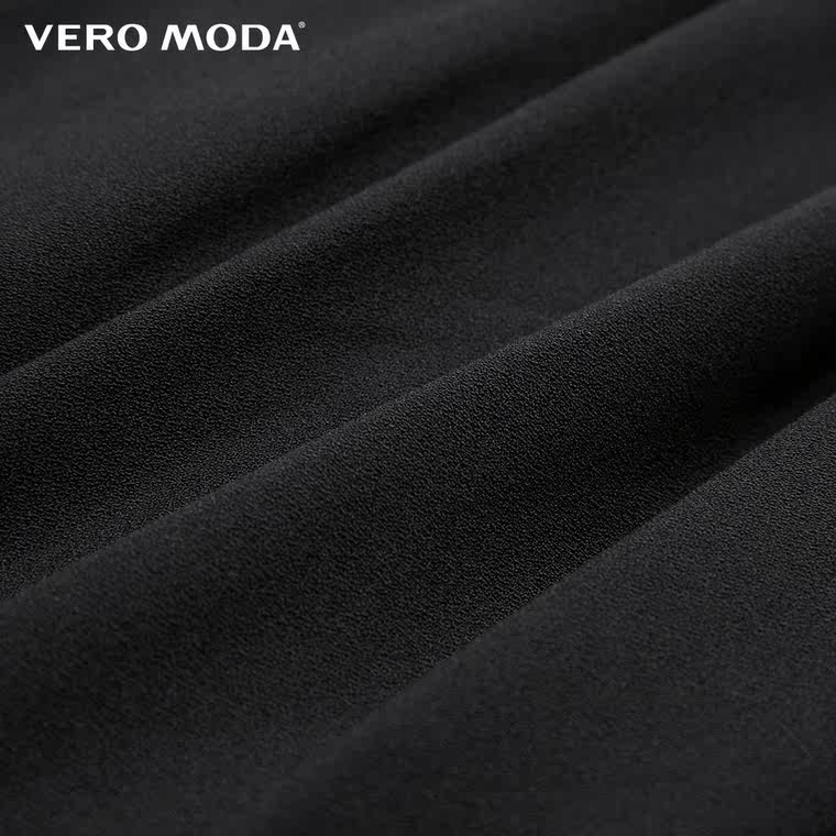 Vero Moda针织雪纺拼接面料一字领五分袖收腰A摆连衣裙|31546Z001