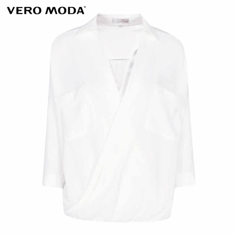 满2件送手表VeroModa时尚简约衬衫蝙蝠袖舒适雪纺衫|315331014