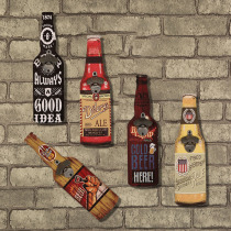 Creative personality bar restaurant hot pot restaurant barbecue restaurant wall decoration pendant wall industrial beer bottle hanging decoration