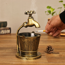 Metal creative personality trend household 2021 ashtray anti-drop anti-fly ash retro commercial ashtray decorative ornaments