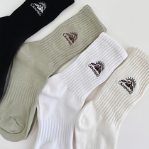 Unknown socks in retro harbor wind camping snow mountain embroidery alphabet in stockings in the wind neutral stockings