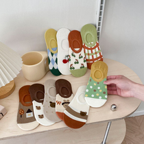 Boat socks women cant slip off with summer thin stealth socks shallow Japanese pure cotton socks in summer socks