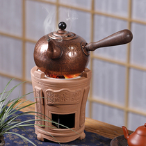 Ruorong tea art copper pot kettle Pure copper cooking teapot Handmade old copper pot tea making side handle Antique small copper pot