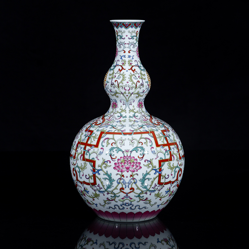 Jia lage jingdezhen porcelain YangShiQi the qing qianlong palace ceramics and name Wan Shoulian gourd bottle