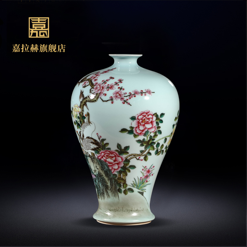 Mei jia lage jingdezhen checking antique ceramics famille rose porcelain painting of flowers and birds in bottle furnishing articles home sitting room porch decoration