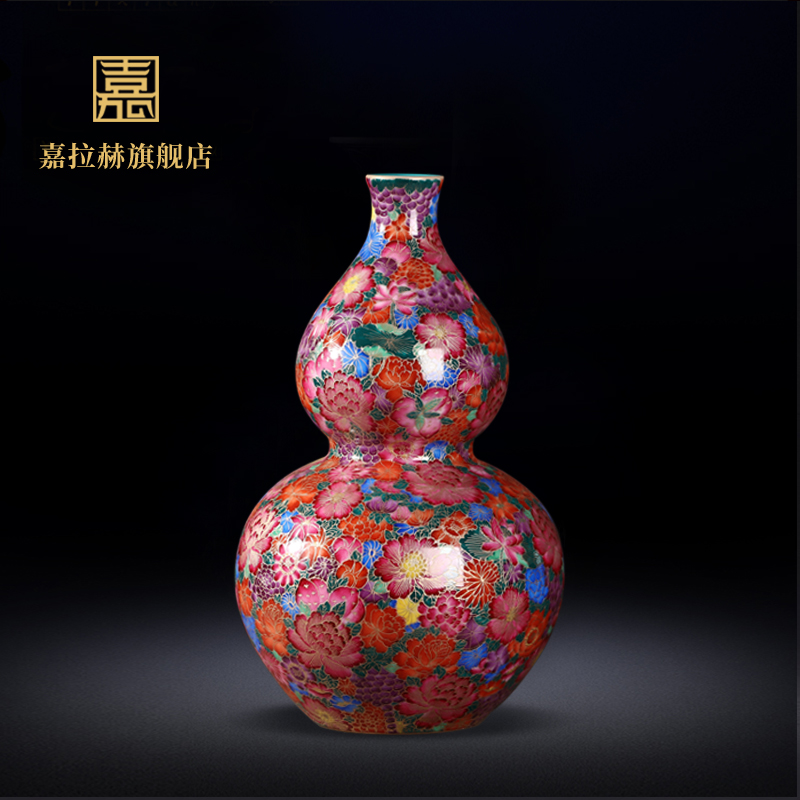 Jia lage jingdezhen ceramics imitation the qing qianlong wire inlay enamel see colour gourd vases, sitting room of Chinese style crafts