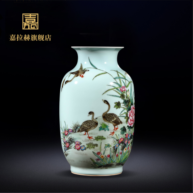 Jia lage jingdezhen manual archaize ceramic famille rose porcelain flower vase furnishing articles home sitting room porch decoration
