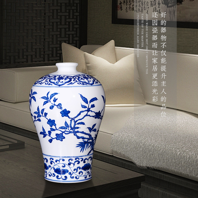 Jia lage hand - made antique vase jingdezhen ceramic bottle furnishing articles sitting room of new Chinese rich ancient frame of blue and white porcelain porcelain