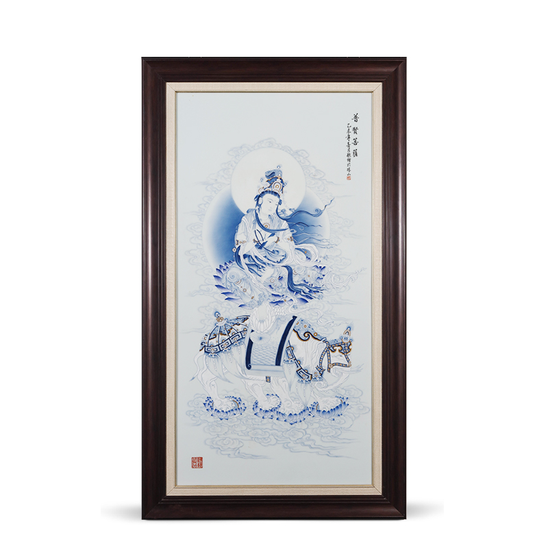 Jia lage jingdezhen ceramic hand - made wall of setting of blue and white porcelain plate painting samantabhadra bodhisattva porch of mural hang a picture