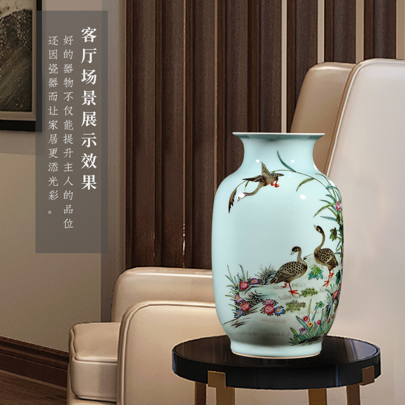 Jia lage jingdezhen manual archaize ceramic famille rose porcelain flower vase furnishing articles home sitting room porch decoration