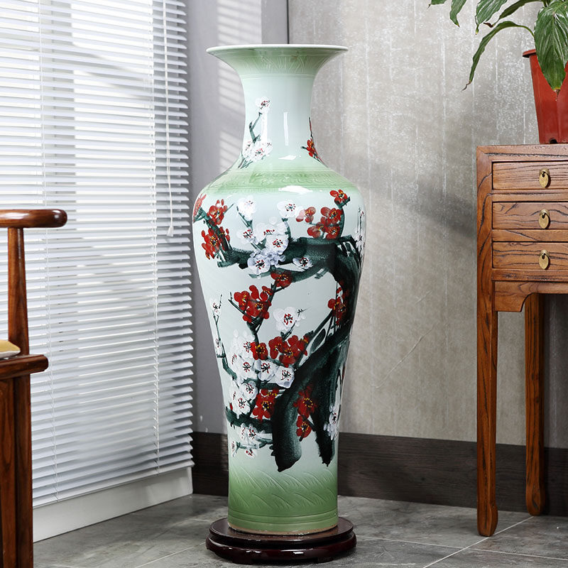 Blue and white porcelain of jingdezhen ceramics landing big vase sitting room adornment is placed hand - made ceramic vases, furnishing articles