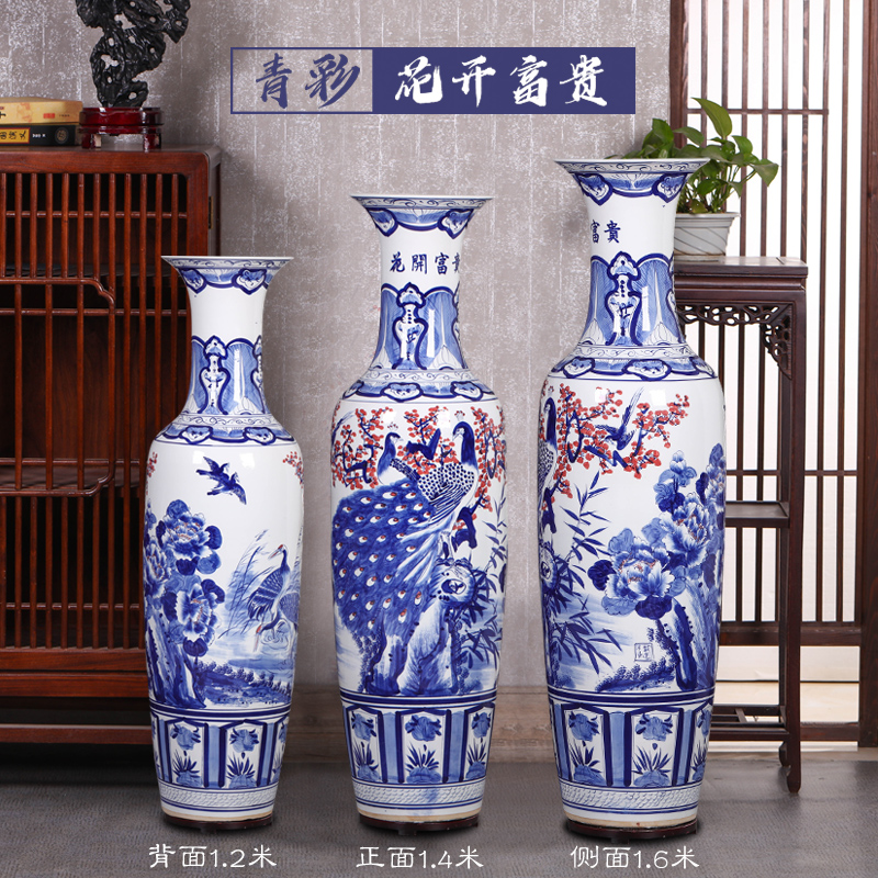 Jingdezhen ceramics hand - made hotel opening version into the sitting room of large blue and white porcelain vase furnishing articles furnishing articles